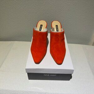 Nine West Burnt Orange Suede Mules – Size 8.5 – New in Box